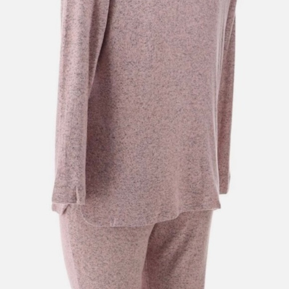 Nina Leonard Women’s Set Pullover V-Neck Top Tapered Bottom Space Dyed Blush XS - Picture 3 of 8